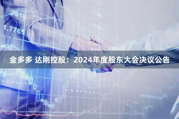 金多多 达刚控股：2024年度股东大会决议公告