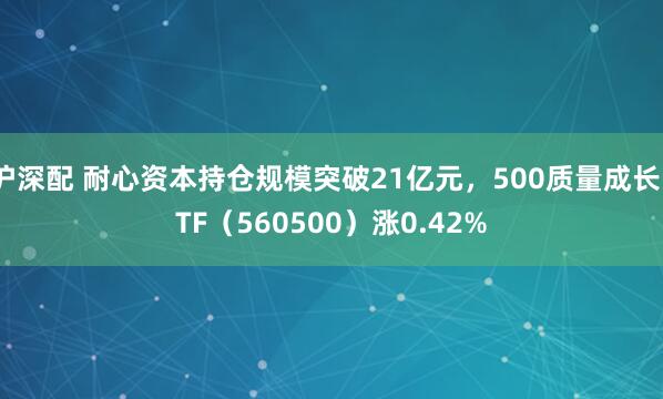 沪深配 耐心资本持仓规模突破21亿元，500质量成长ETF（560500）涨0.42%